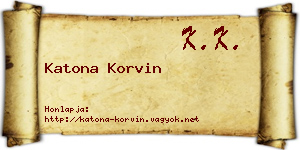 Katona Korvin névjegykártya